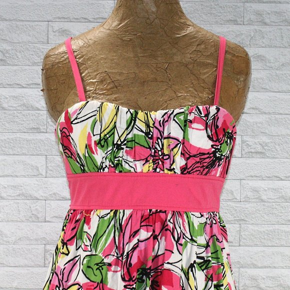 MY MICHELLE Dress Floral Pleated Casual Sundress Pink Green Juniors 11 - Picture 2 of 12